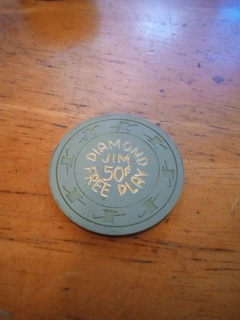 Diamond Jim's Nevada Club 50 Cent Free Play Casino Chip