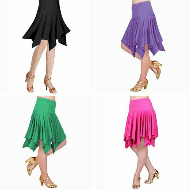 Femmes Latin Salsa Tango Rumba Cha Cha Jupe Plissée Tenue de Danse Robe Danse