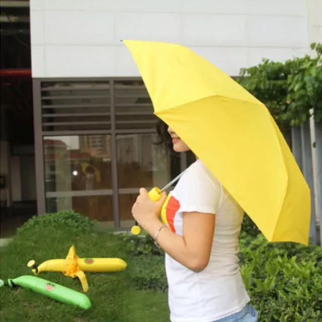 Portable Folding Waterproof Double Sun Banana Shape Umbrella Rain Gear Parasol