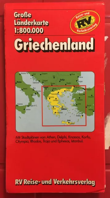 Grosse Länderkarte Griechenland Maßstab 1:800.000 von 1987