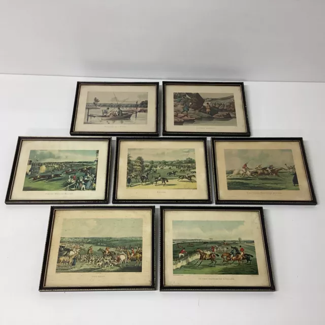 7x Vintage Framed Prints - Henry Alken, F. C. Turner & Charles Hunt (QT) W#667