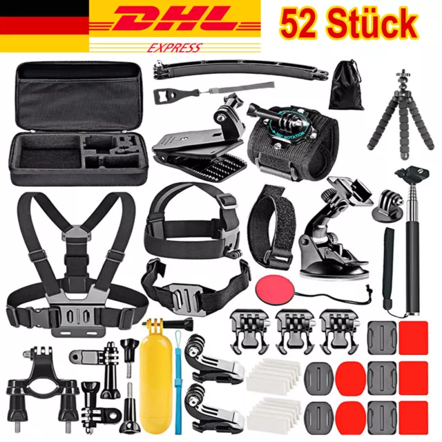 52 En 1 Cámara de Acción Accesorios Kit Juego Soporte Para GoPro Hero 11 10 9 8 Max 7 6