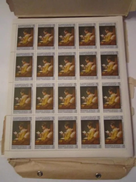 Mahra State Western Painting Stamp Sheets -25 Fils Mint 100 Sheets Of 20 (2000)