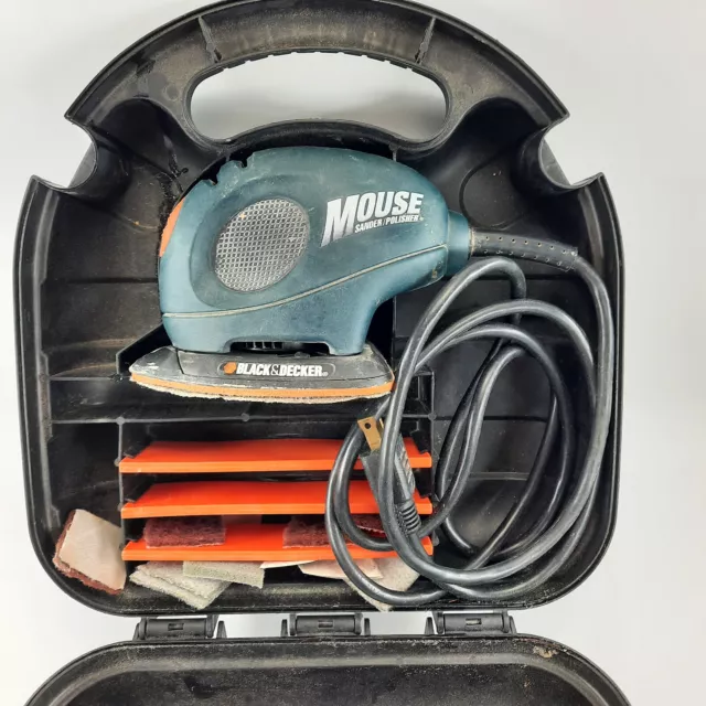 NICE Black & Decker Mouse Sander / Polisher MS500 with Case & New Sanding  Pads !