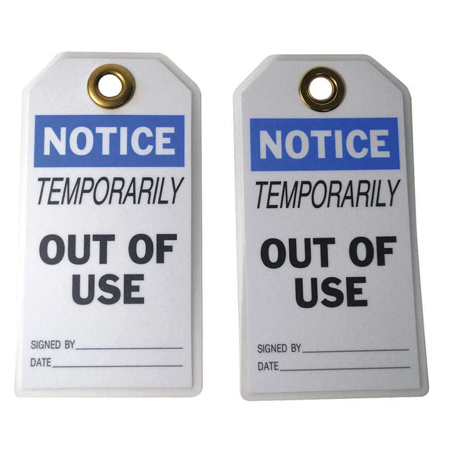GRAINGER APPROVED 8NCL3 Notice Tag,5 3/4in H,3in W,Polyster,PK10