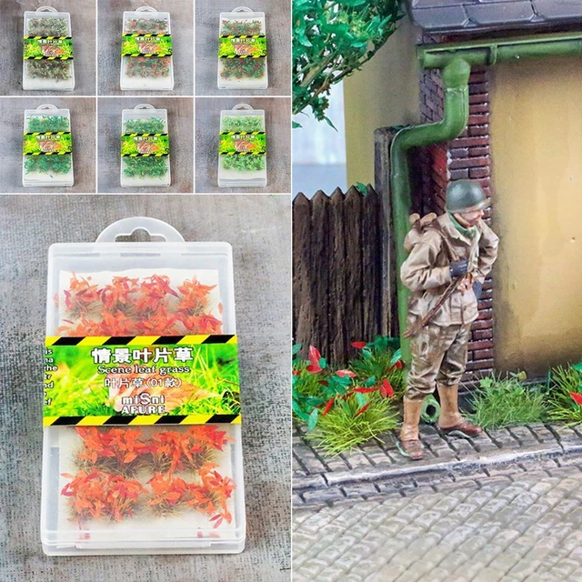 DIY Sand Tisch Szene Modell Gras Mit Blättern Szene Gras Nest Grasbüschel