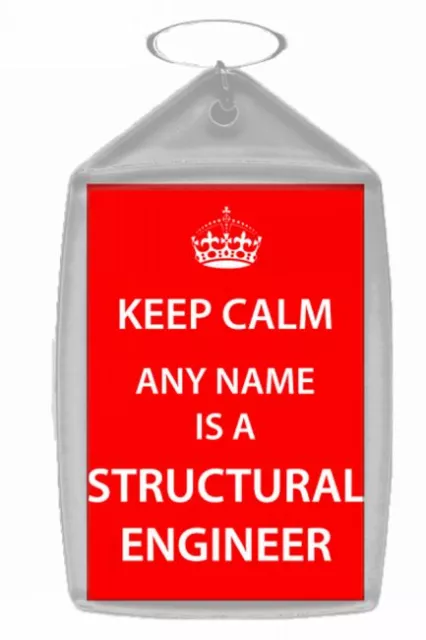 Structural Engineer Personalised Keep Calm Keyring