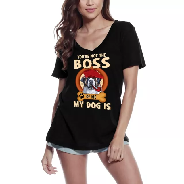 Women's Graphic T-Shirt V Neck Saint Bernard Cute Dog Lover Eco-Friendly Ladies