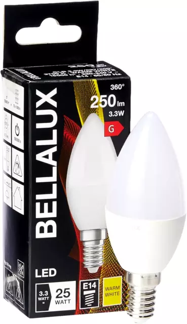 Bella Lux LED Light Bulb E14 Warm White 2700 K 3.3 W