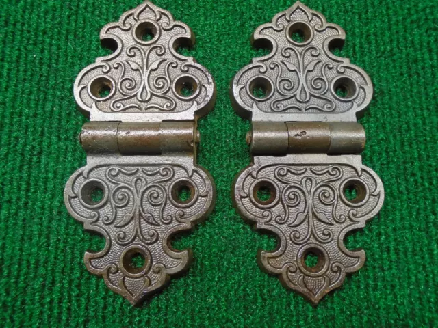 PAIR of AWESOME VINTAGE EASTLAKE HINGES  2 1/2" x 2 3/8" - VERY NICE (41135)