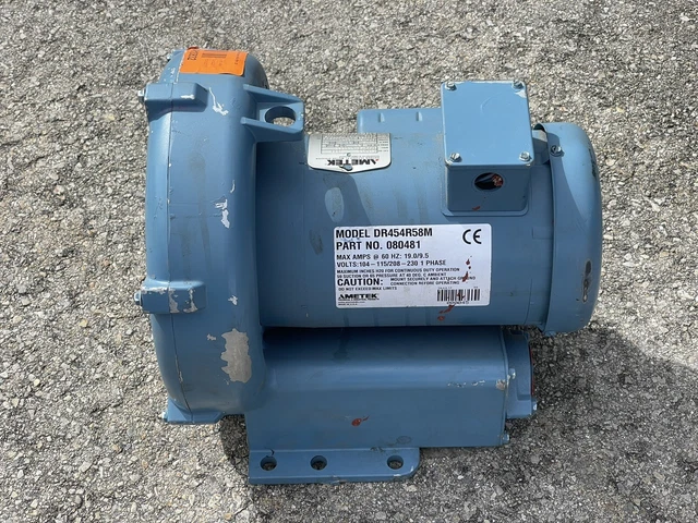 Ametek Rotron Dr454R58M Regenerative Blower Motor 1.5Hp 1Ph, 080481