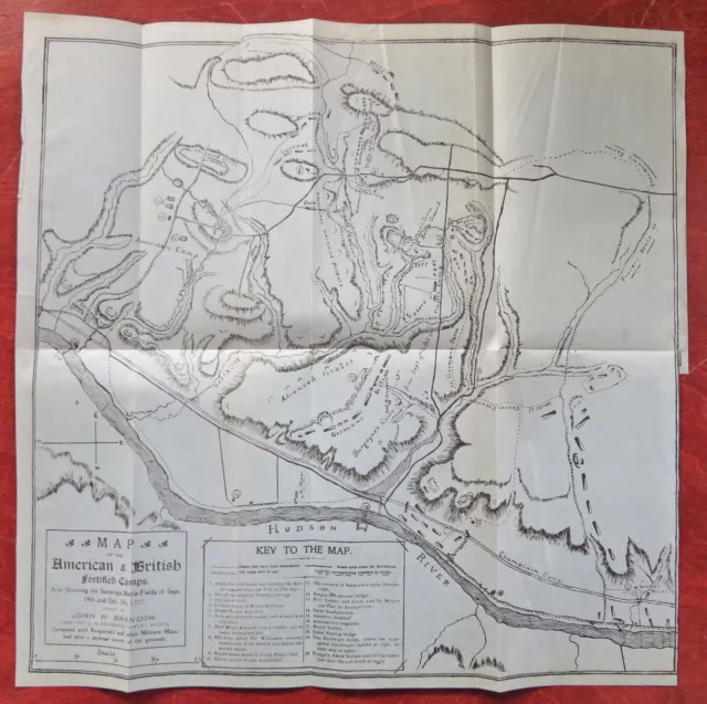 Battle of Saratoga Revolutionary War British & American Camps 1920 folding maps