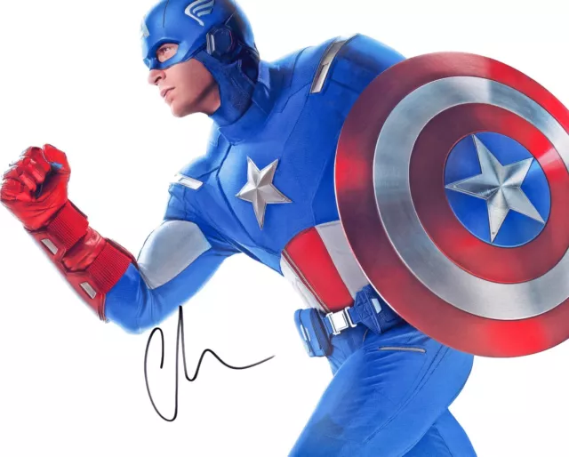 10x8 Photo Personally Autographed by Chris Evans & COA