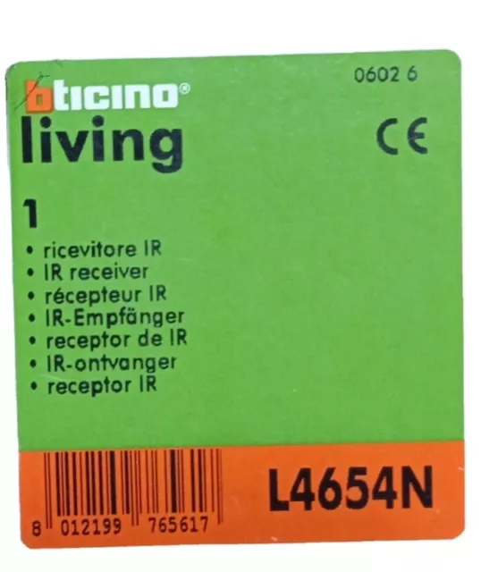 Bticino Ricevitore Ir Per Comando A Distanza Serie Living Nero L4654N