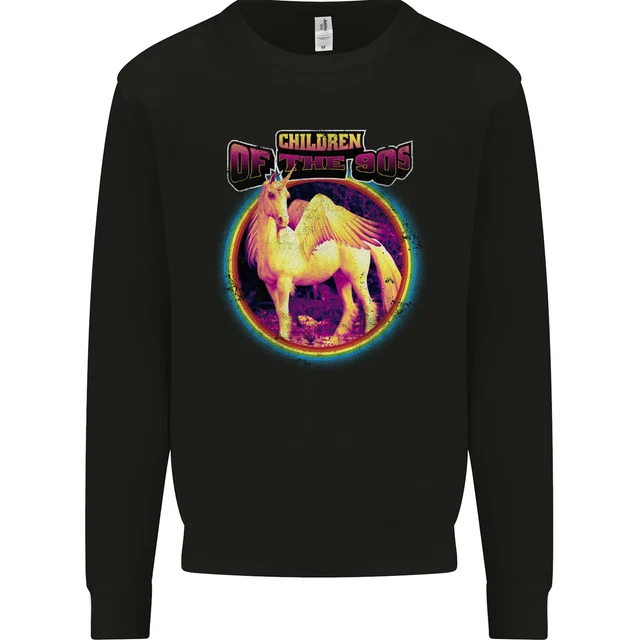 Bambini Di Il 90s Rétro Unicorn Uomo Felpa Maglione