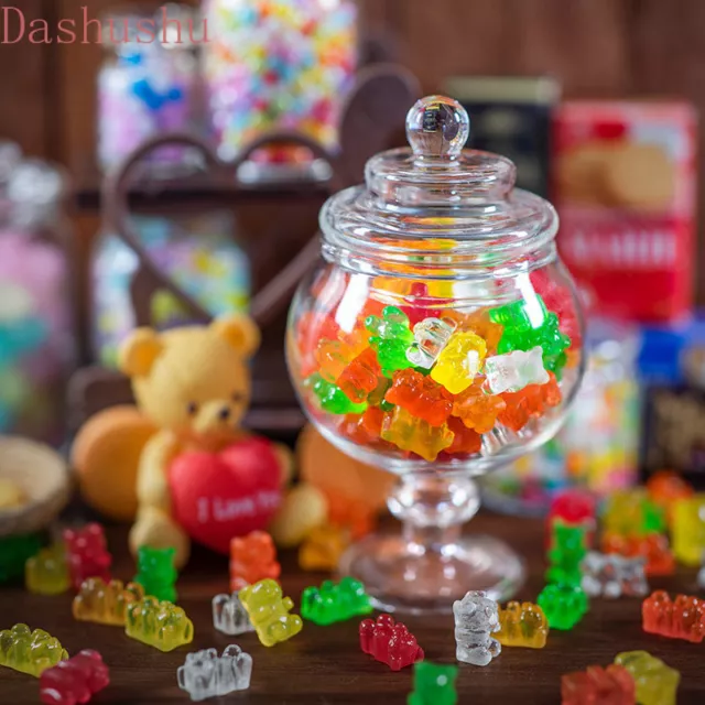 25 Stück Puppenhaus Miniatur 1:6 Maßstab Glas Jar Mit Süßigkeiten Dessert Essen