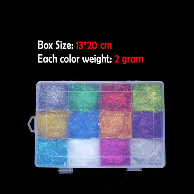 12 Colors ICE DUBBING Box Dub Wing Body Trout Nymph Fly Fishing Tying Materials 2