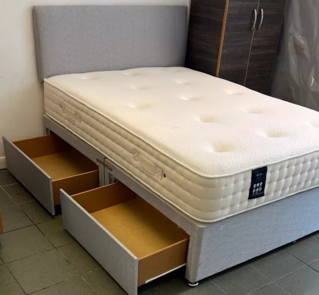 Grey Divan Bed! Single, Double, King Size! Choose Mattress, Storage, Headboard!