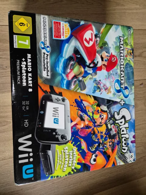 Nintendo Wii U 32 Go Console Mario Kart 8/Splatoon -Premium Pack- Noire En Boite