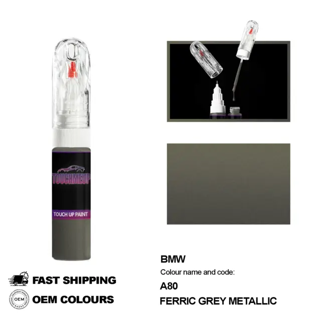 Para Bmw Modelos Gris Férrico Gris A80 Pintura De Retoque Pen Cepillo Kit...