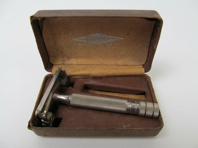 Vtg Gillette Safety Razor Made In USA With Original Box Vintage