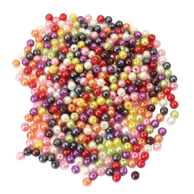 500pcs perles de verre rondes brins de perles teintes pour la fabrication de