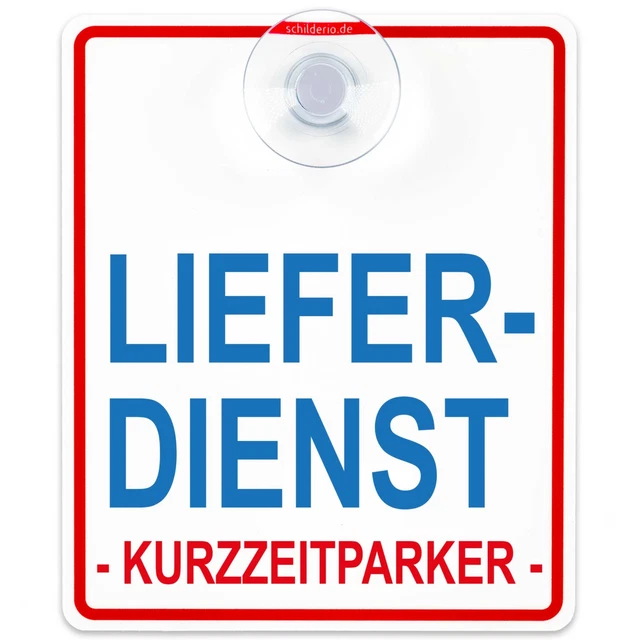 Saugnapfschild Schild "Lieferdienst" 100x120mm Auto Scheiben Innenbefestigung