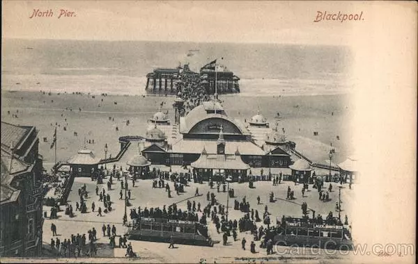 Lancashire England Blackpool North Pier Harthawn Postcard Vintage Post Card