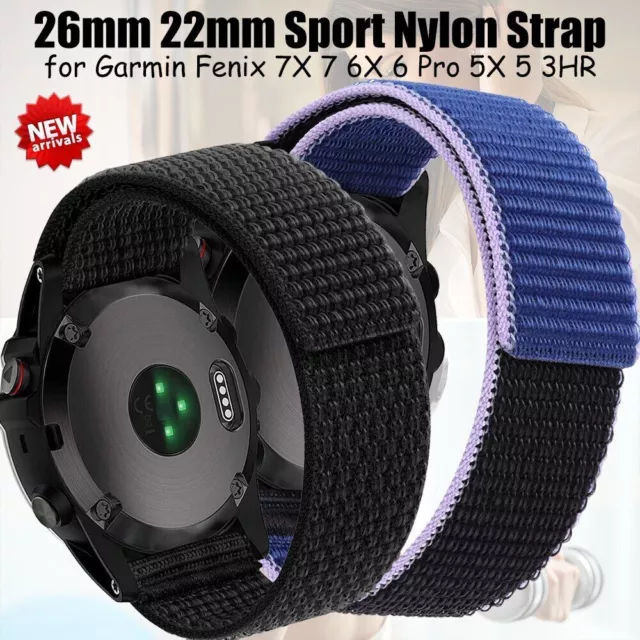 Nylon Loop For Garmin Fenix 7X 7 Epix 6X/6 Pro 3 HR 5 5X Plus Watch Band Strap