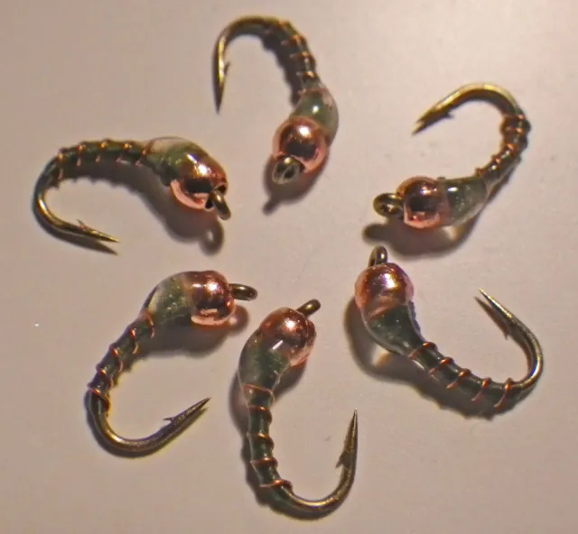 Zebra Midge-Copper Tungsten Dark Olive BWO #22-Fly Fishing Flies-Trout Flies-NEW