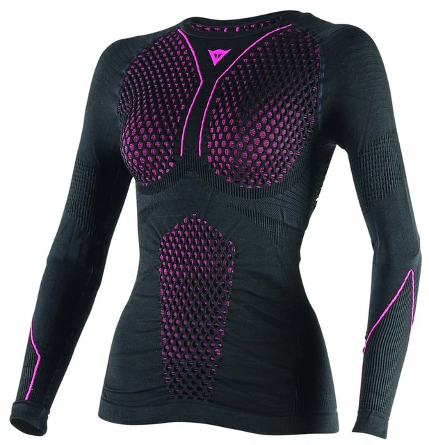 T-shirt donna Dainese D-Core Thermo LS (Nero/Fuxia,L)