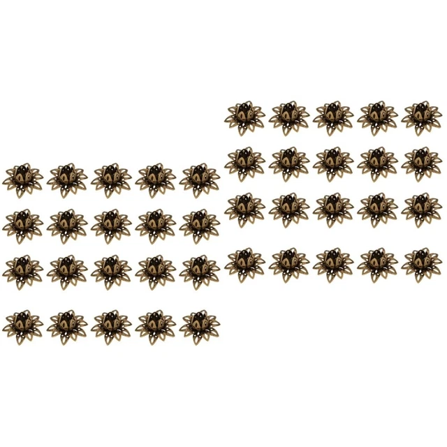 40 PIEZAS HÁGALO USTED MISMO Accesorios Cuentas de loto Tapas de flores Dijes Colgantes Extremo Espaciador Hueco