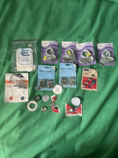 Huge Lot Of Vintage Buttons & Sewing Accessories Zipper Snaps Covers