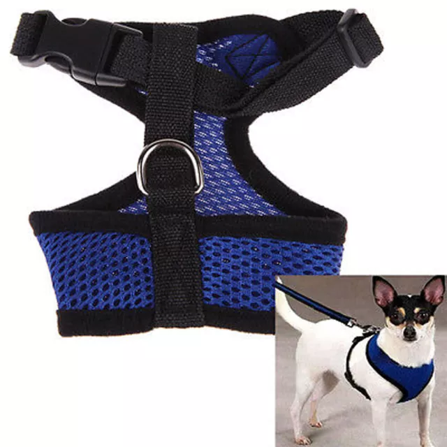 Adjustable Breathable Mesh Small Dog Cat Pet Harness Leash Collars Puppy Vest