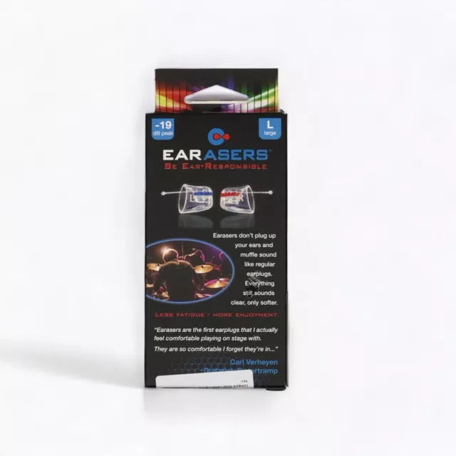 Earasers Earplugs Hifi for Musicians and Concerts -19dB Noise Reduction Size L