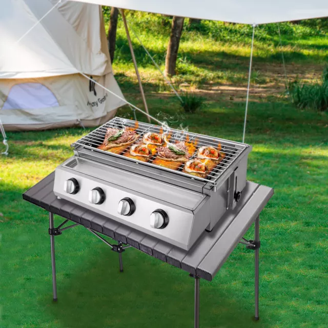 4 Brenner Gasbräter Gasgrill BBQ Bräter Edelstahl Gastrobräter LPG Gas Grills DE