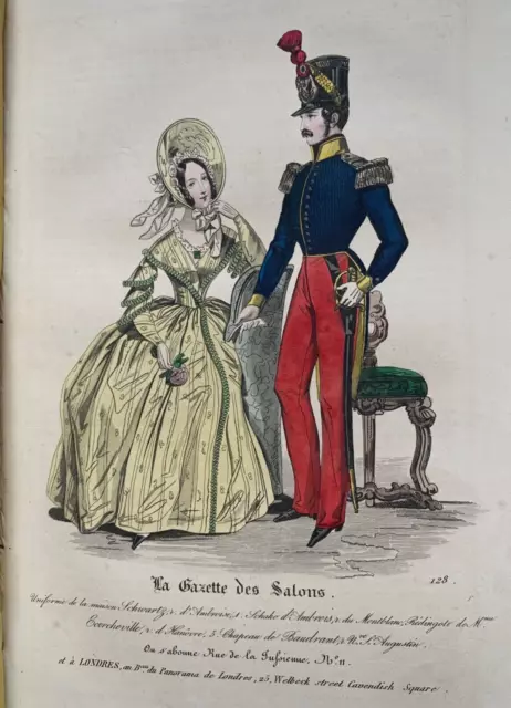 Exceptional Antique 1837 Fashion book L'ESTAFETTE DES MODES w 35 sewing patterns