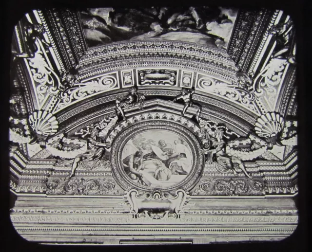 GWW Glas magische Laterne Rutsche FRESCO PALAZZO PITTI FLORENZ C1890 ITALIEN