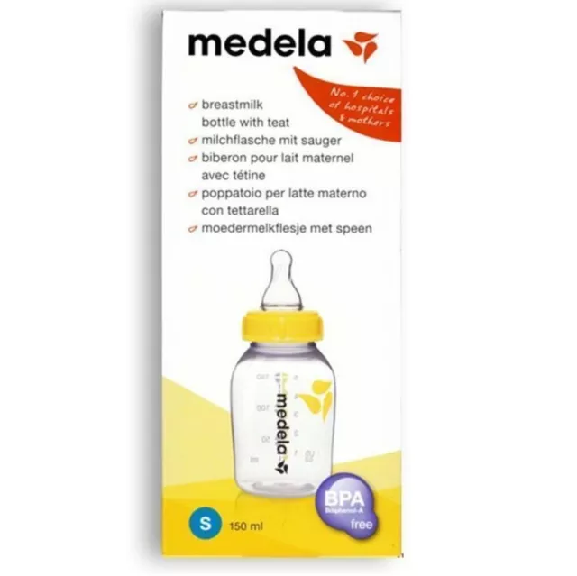 Medela Breastmilk Bottle with Teat 150ml BPA FREE SIZE S