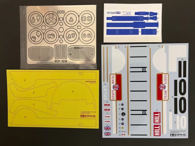 Tamiya Decals & PHOTO-ETCHED Parts for 1/12 TEAM LOTUS TYPE 49B F1 .Item12053