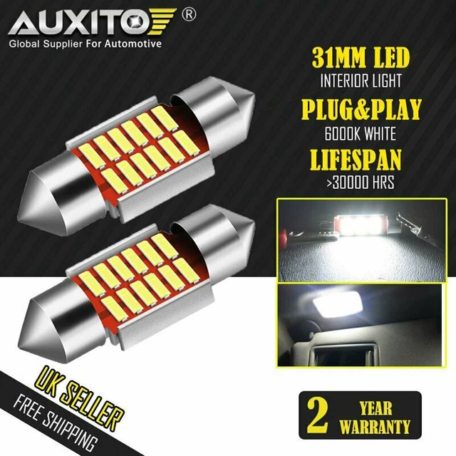 31MM C5W Cob Chip LED Lights Bulb Festoon Dome Car Interior Light Number Plate