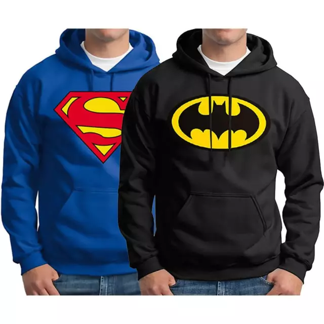 Mens Superman Batman Hoodie Hooded Sweatshirt Pullover Casual Jumper Outwear Top