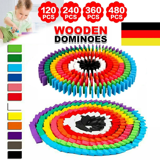 240/480/960stk Dominosteine bunte Bausteine Bauklötze Holzklötze Kinder Domino