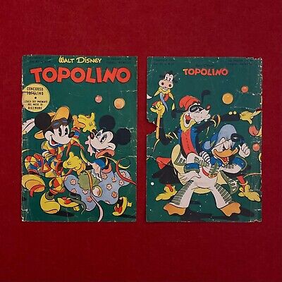 Copertina Topolino-Fumetto-Vintage-Numero 38-Anno 1952-Da Recupero-Usato-
