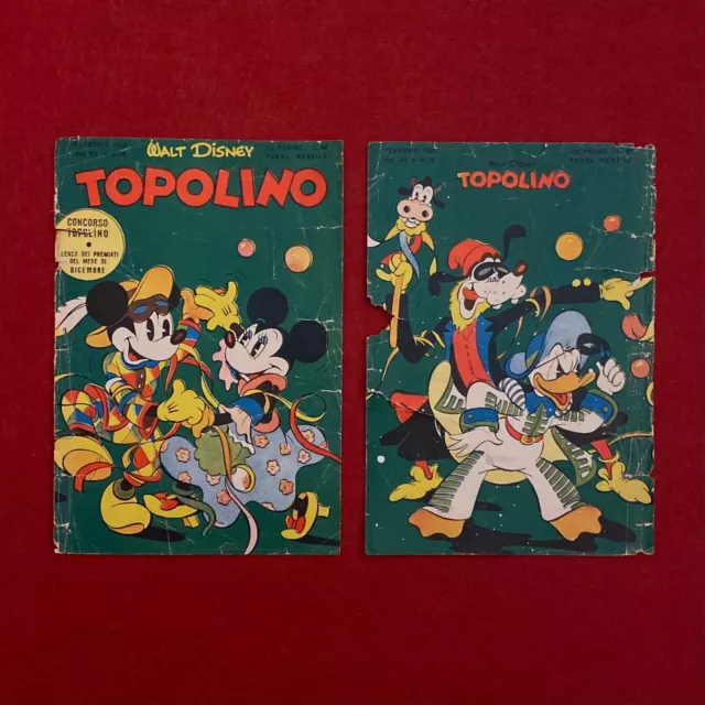 Copertina Topolino-Fumetto-Vintage-Numero 38-Anno 1952-Da Recupero-Usato-