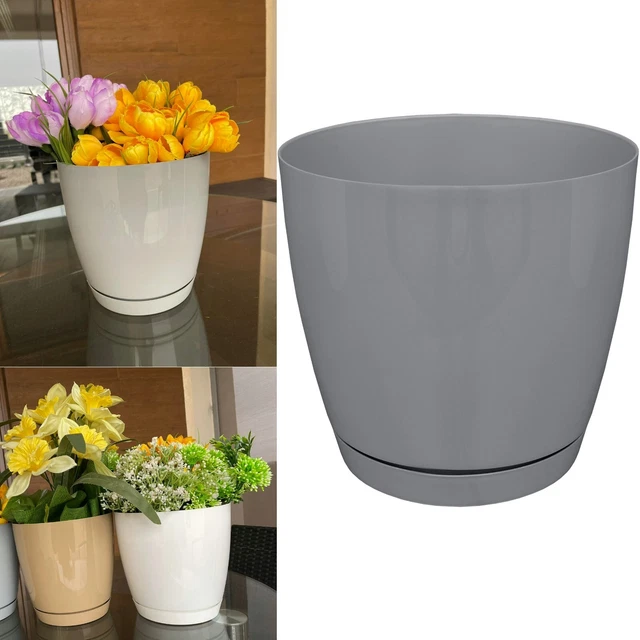 Blumentopf Übertopf Pflanzgefässe Blumenkübel mit Untersetzer Rund 5  Größen