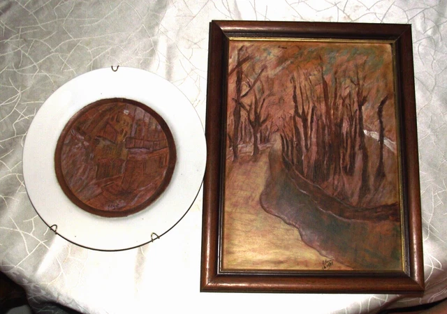 TABLEAU ANCIEN IMPRESSIONNISTE femme a l'ombrelle dans un paysage signé TABLEAU ANCIEN IMPRESSIONNISTE femme a l'ombrelle dans un paysage signé