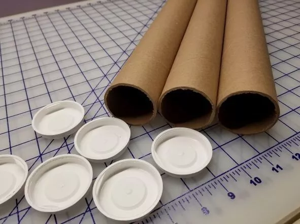 3 - 2" x 24" Round Cardboard Shipping Mailing Tube Tubes With End Caps
