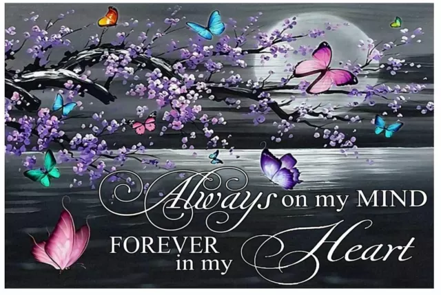 Always On My Mind Forever In Heart Love Quote Butterfly Poster Art Print Decor