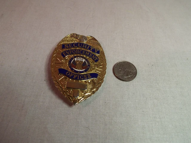 Vintage Security Enforcement Officer Guard Badge Gold Excellent Collectible